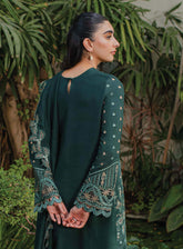 Qline By Qalamkar Embroidered Peach Leather Unstitched 3 Piece Suit - 05 AURORA
